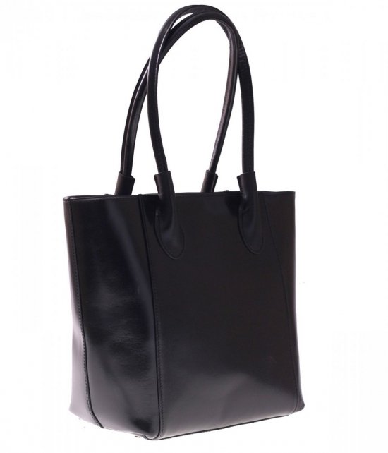 Kožené kabelka univerzálna Genuine Leather čierna 9A