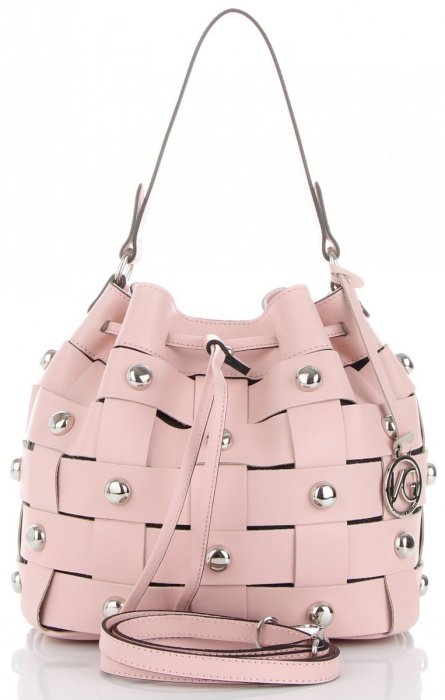 Kožené kabelka shopper bag Vittoria Gotti púdrová ružová V5867