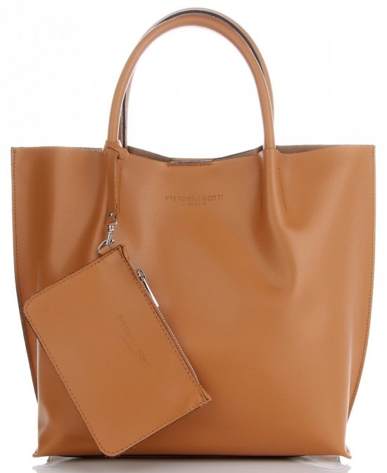 Kožené kabelka shopper bag Vittoria Gotti ryšavá V355