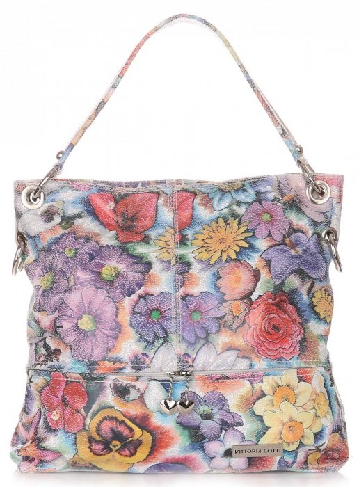 Kožené kabelka shopper bag Vittoria Gotti biela V5483