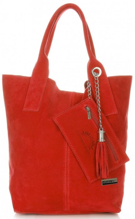 Kožené kabelka shopper bag Vittoria Gotti červená V5190