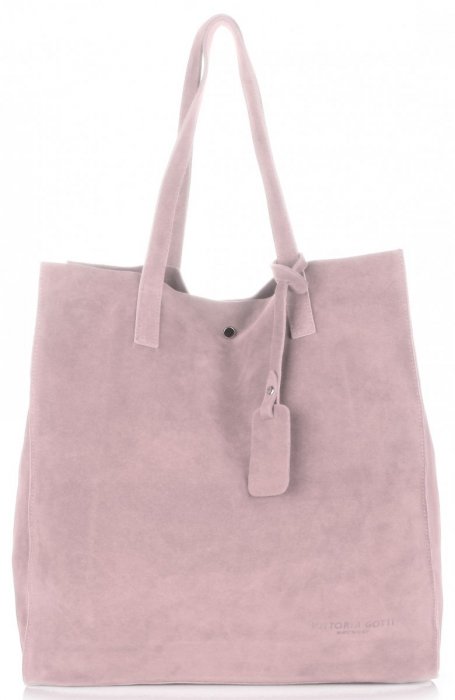 Kožené kabelka shopper bag Vittoria Gotti púdrová ružová V205454