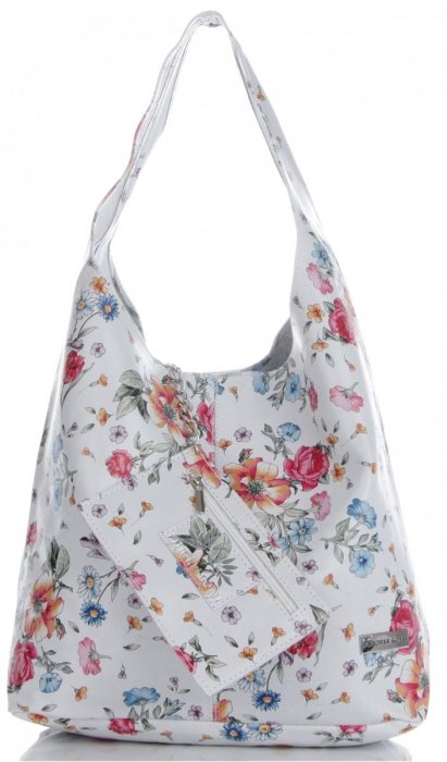 Kožené kabelka shopper bag Vittoria Gotti biela VF9802