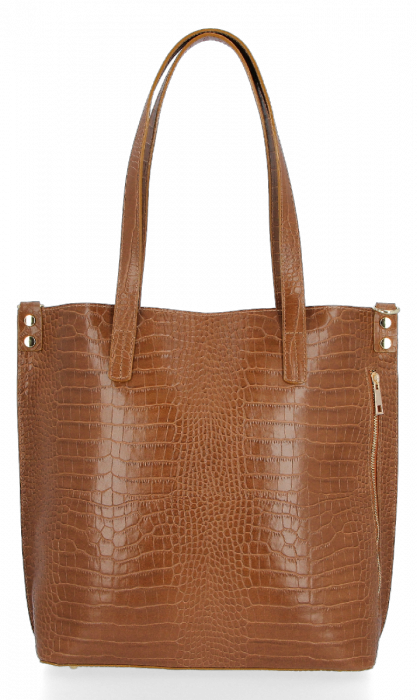 Kožené kabelka shopper bag Vittoria Gotti ryšavá VG803