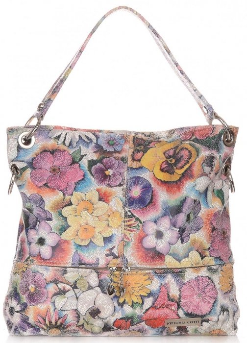 Kožené kabelka shopper bag Vittoria Gotti šedá V5483