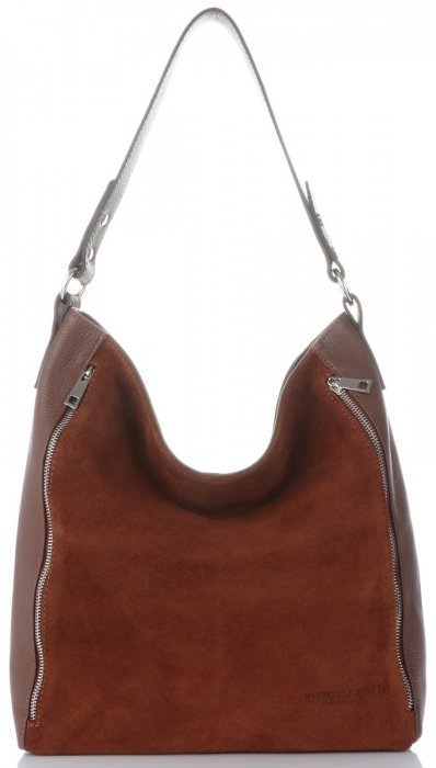 Kožené kabelka shopper bag Vittoria Gotti hnedá V3368