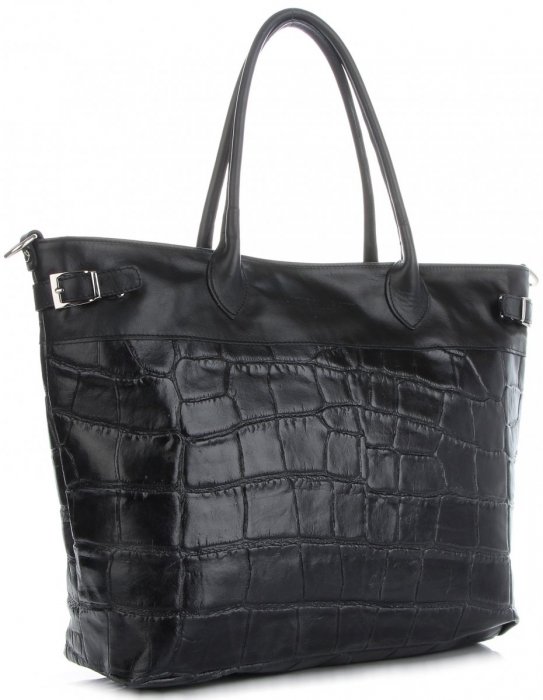 Kožené kabelka shopper bag Vittoria Gotti čierna V691622