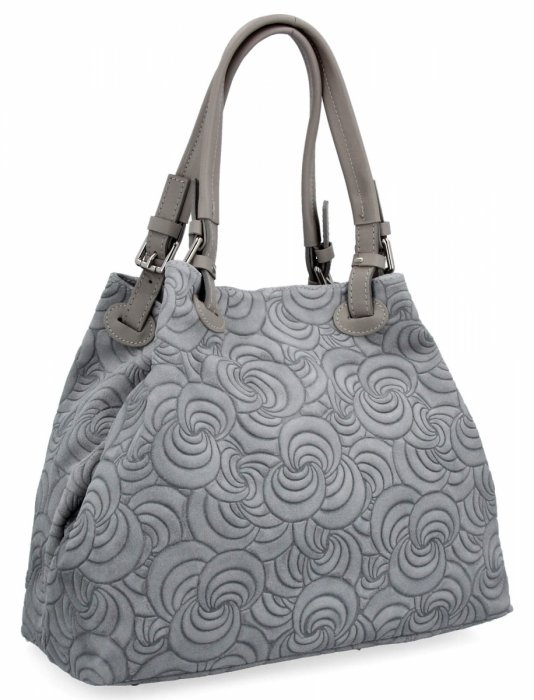 Kožené kabelka shopper bag Vittoria Gotti svetlo šedá 5566-Sjsz