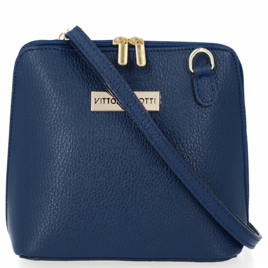 Kožené kabelka listonoška Vittoria Gotti tmavo modrá V2373