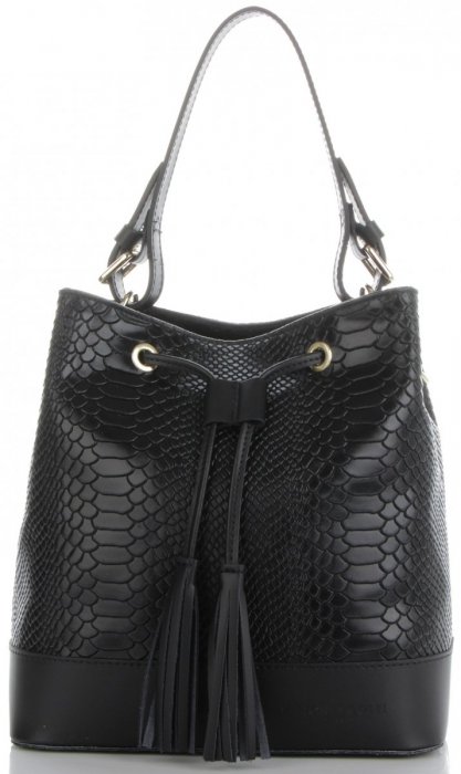 Kožené kabelka shopper bag Vittoria Gotti čierna V344