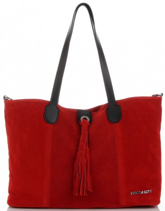 Kožené kabelka shopper bag Vittoria Gotti červená V3076
