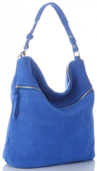 Kožené kabelka univerzálna Genuine Leather kobaltová 5577C