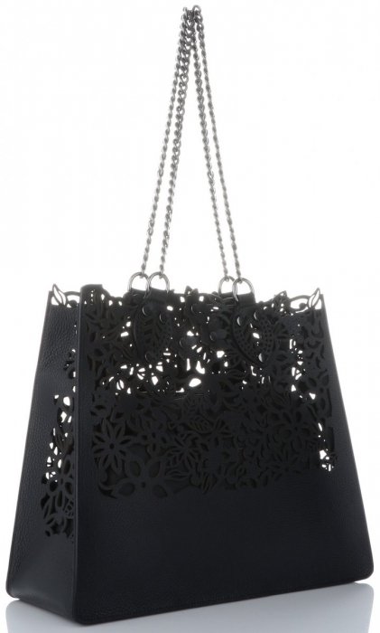 Kožené kabelka shopper bag Vittoria Gotti čierna V5798