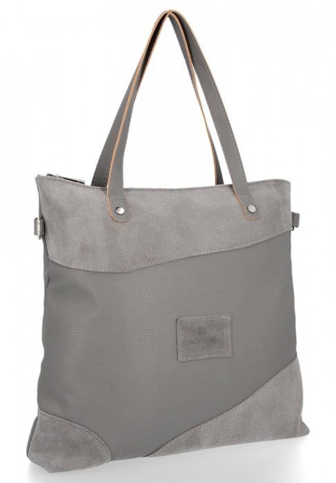 Kožené kabelka shopper bag Roberto Ricci šedá 18128