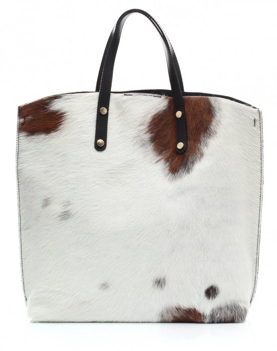 Kožené kabelka shopper bag Genuine Leather čierna 806576