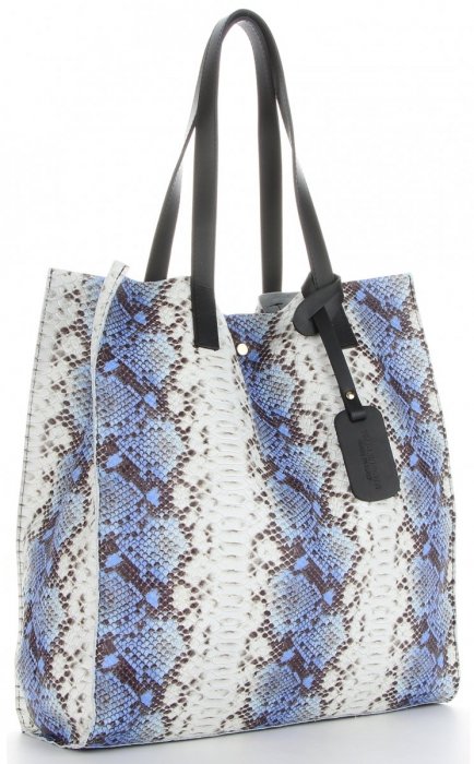 Dámska kabelka shopper bag Vittoria Gotti modrá V0002