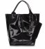 Kožená kabelka Shopper bag Lak černá