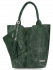 Kožené kabelka shopper bag Vittoria Gotti lahvově zelená B23