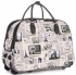 Cestovní taška na kolečkách s výsuvnou teleskopickou rukojetí Or&Mi Newspaper Paris&London Multicolor - béžová