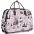 Cestovní taška na kolečkách s výsuvnou teleskopickou rukojetí Or&Mi Newspaper Paris&London Multicolor - růžová
