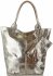 Kožené kabelka shopper bag Vittoria Gotti stříbrná V6141