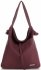 Bőr táska shopper bag Vittoria Gotti bordó V5701