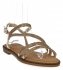 Złote eleganckie sandały damskie z kryształkami firmy Bellucci
