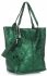 GEANȚĂ DIN PIELE shopper bag Genuine Leather verde 555