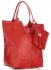 Kožené kabelka shopper bag Genuine Leather červená 777