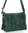 Kožené kabelka listonoška Vittoria Gotti fľašková zelená V2378