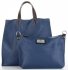 Kožené kabelka univerzálna Genuine Leather tmavo modrá 691756