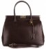 Kožené kabelka kufrík Genuine Leather čokoládová 816(2