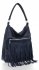 Kožené kabelka shopper bag Roberto Ricci tmavo modrá 19136