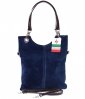 GEANȚĂ DIN PIELE tip poștaș Genuine Leather bleumarin 222
