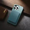 iCarer Litchi Premium Leather Case skórzane etui iPhone 14 Pro magnetyczne z MagSafe zielony (WMI14220710-GN)