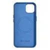 iCarer Litchi Premium Leather Case skórzane etui iPhone 14 Plus magnetyczne z MagSafe jasnoniebieski (WMI14220711-LB)