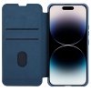 Nillkin Qin Cloth Pro Case etui do iPhone 14 Pro osłona na aparat kabura pokrowiec obudowa z klapką niebieski
