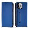 Magnet Card Case etui Samsung Galaxy S23 Ultra pokrowiec z klapką portfel podstawka niebieskie
