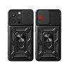 Pancerne etui z podstawką i osłoną aparatu do iPhone 15 Pro Hybrid Armor Camshield - niebieskie