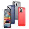 Elastyczne etui wzór karbon do iPhone 15 Pro Max Carbon Case - niebieskie