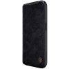 Skórzane etui z klapką osłoną aparatu do iPhone 15 Pro Nillkin Qin Pro Leather - czarne