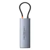 HUB 11w1 Baseus Metal Gleam Series USB-C do USB-C PD / USB-C / 3x USB-A / HDMI / AUX / RJ-45 / SD TF - szary