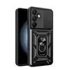 Pancerne etui Hybrid Armor Camshield z podstawką i osłoną aparatu na Samsung Galaxy A26 - czarne