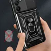 Pancerne etui Hybrid Armor Camshield z podstawką i osłoną aparatu na Samsung Galaxy A26 - czarne