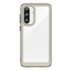 Etui Outer Space Case do Samsung Galaxy A36 pokrowiec z elastyczną ramką  - półprzezroczyste, czarne