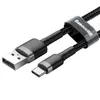 Baseus Cafule Cable wytrzymały nylonowy kabel przewód USB / USB-C QC3.0 2A 2M czarno-szary (CATKLF-CG1)