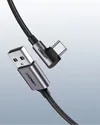 Ugreen kątowy kabel przewód USB - USB Typ C 1m 3A szary (50941)