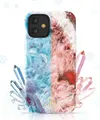 Kingxbar Agate Series eleganckie etui pokrowiec z nadrukiem agat iPhone 12 mini czerwony