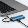HUB 6w1 Baseus Metal Gleam USB-C - USB-C PD 100W / HDMI / 3x USB-A 3.2 / RJ45 - niebieski