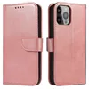 Magnet Case elegancki futerał etui pokrowiec z klapką i funkcją podstawki iPhone 13 Pro różowy